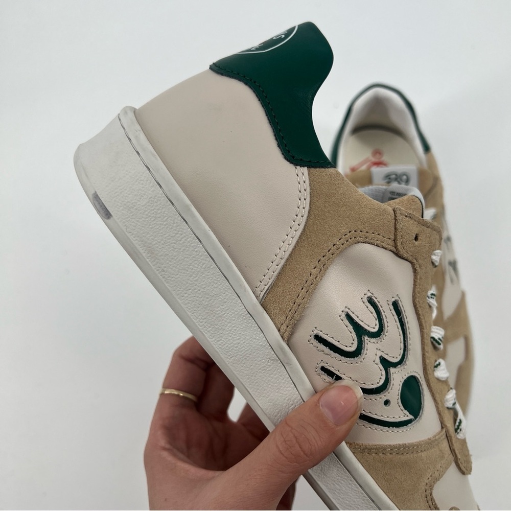 339 Elite Edition Varsity Green Cream Suede Designer Classic Lace Up Sneakers 40 - Picture 2 of 8